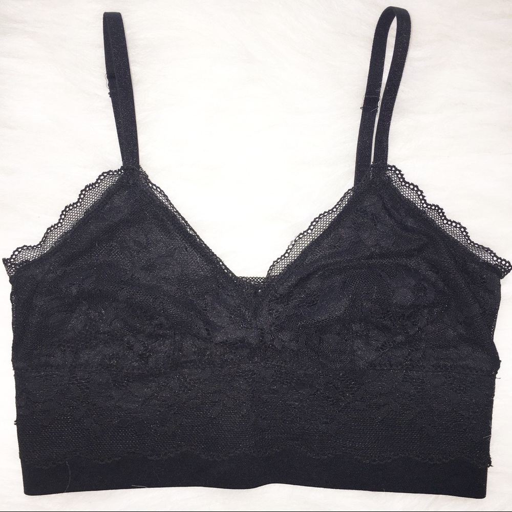 Victoria's Secret black lace lined bralette XS